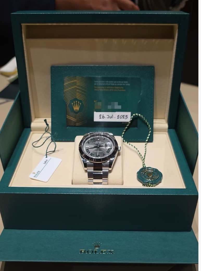 2025 Brand New Rolex - 126334-0021 Datejust 41 Stainless Steel Fluted / Slate - Roman / Oyster