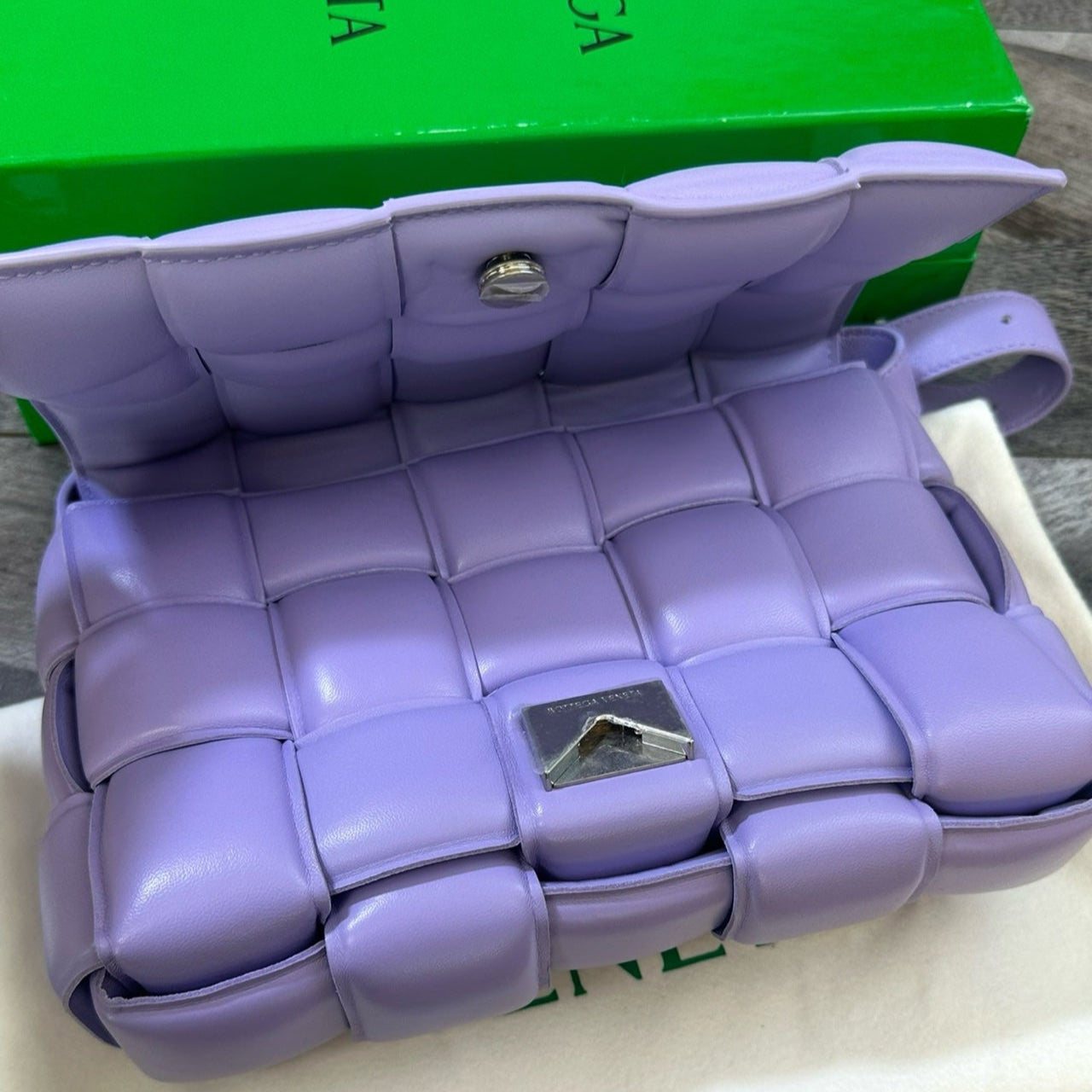 Bottega Veneta Cassette Padded Crossbody Bag In Lavender Purple