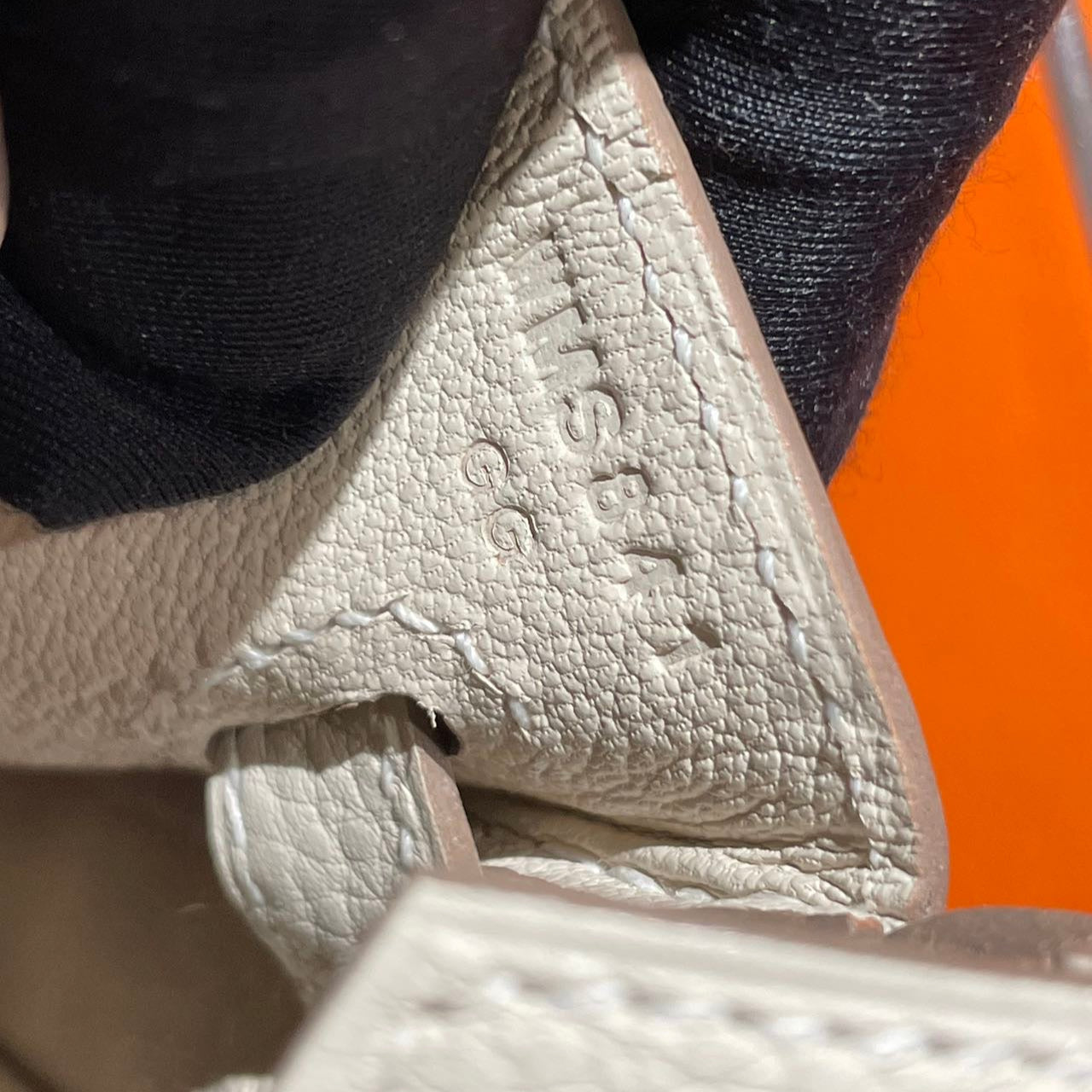 Hermès Birkin 25 10 Craie Togo Palladium Hardware