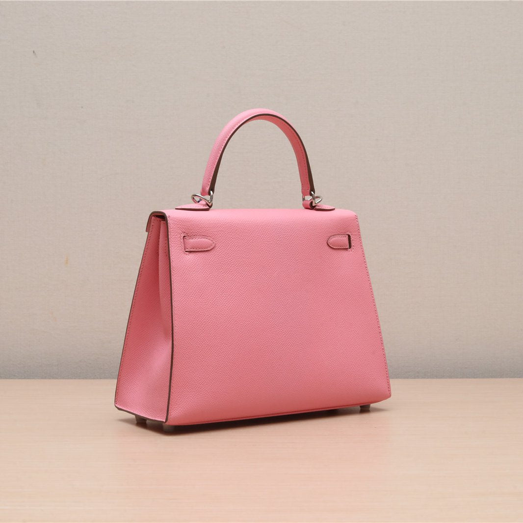 Hermès Kelly 25 1Q Rose Confetti Epsom Palladium Hardware