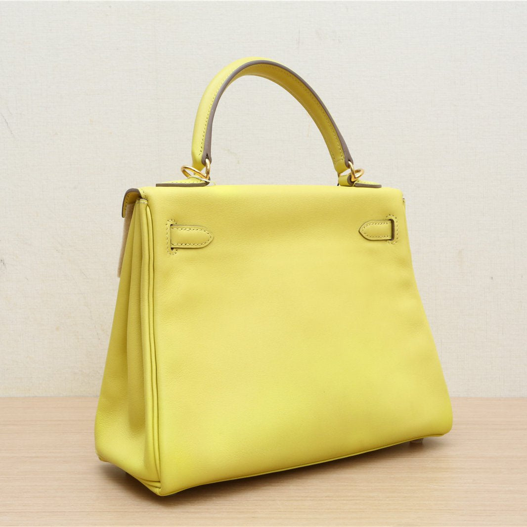 Hermès Kelly 25 9R Lime Swift Gold Hardware