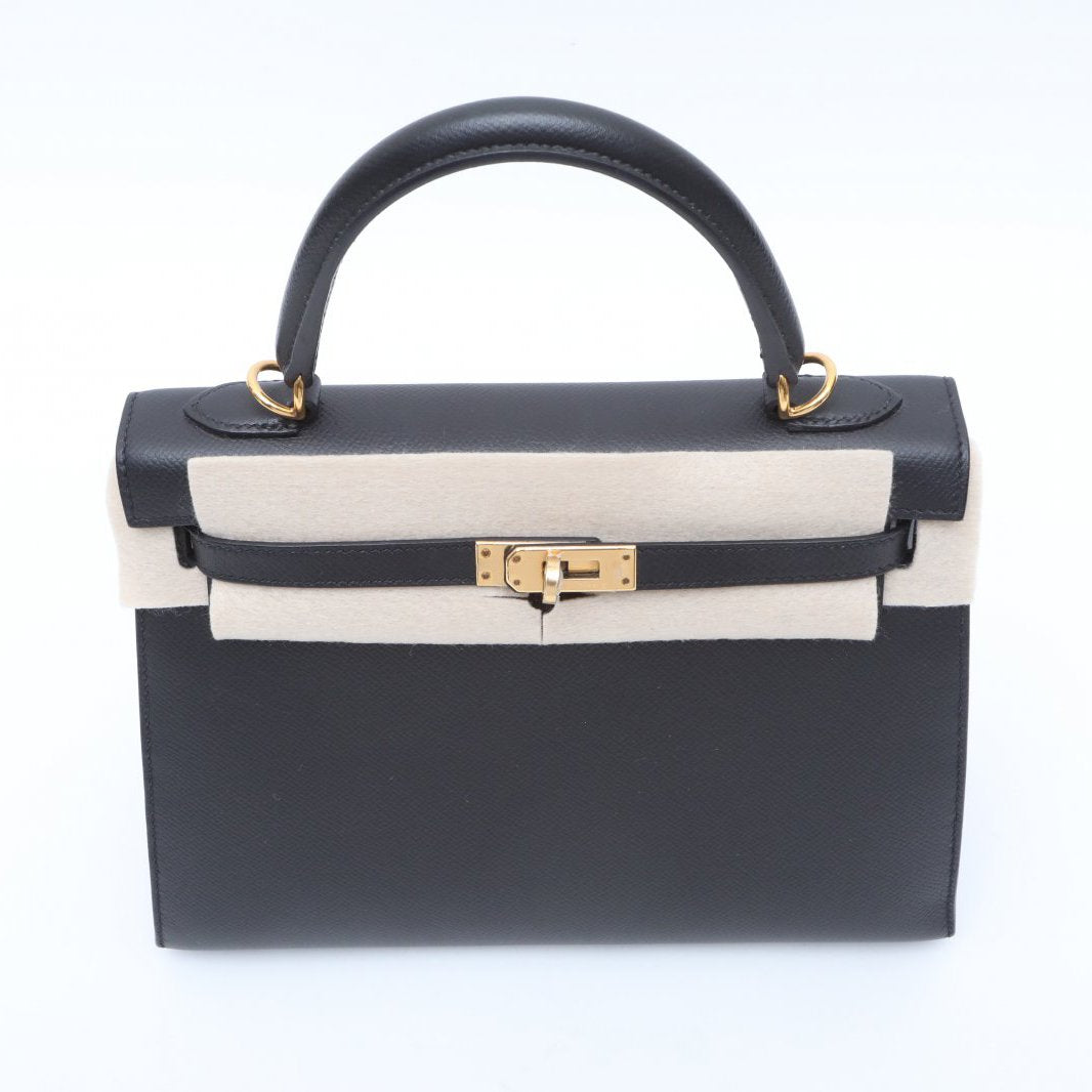 Hermès Kelly 25 89 Noir Epsom Gold Hardware
