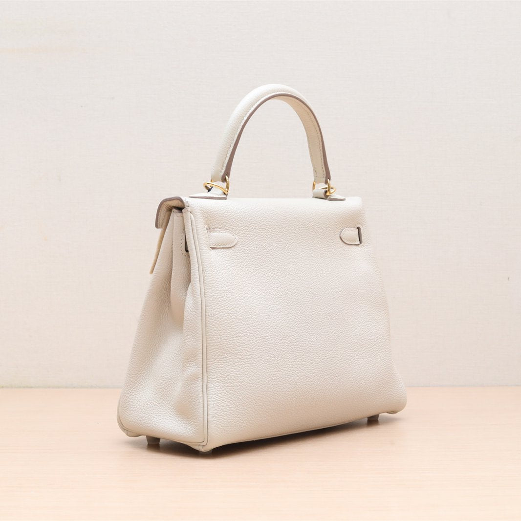 Hermès Kelly 25 10 Craie Togo Gold Hardware