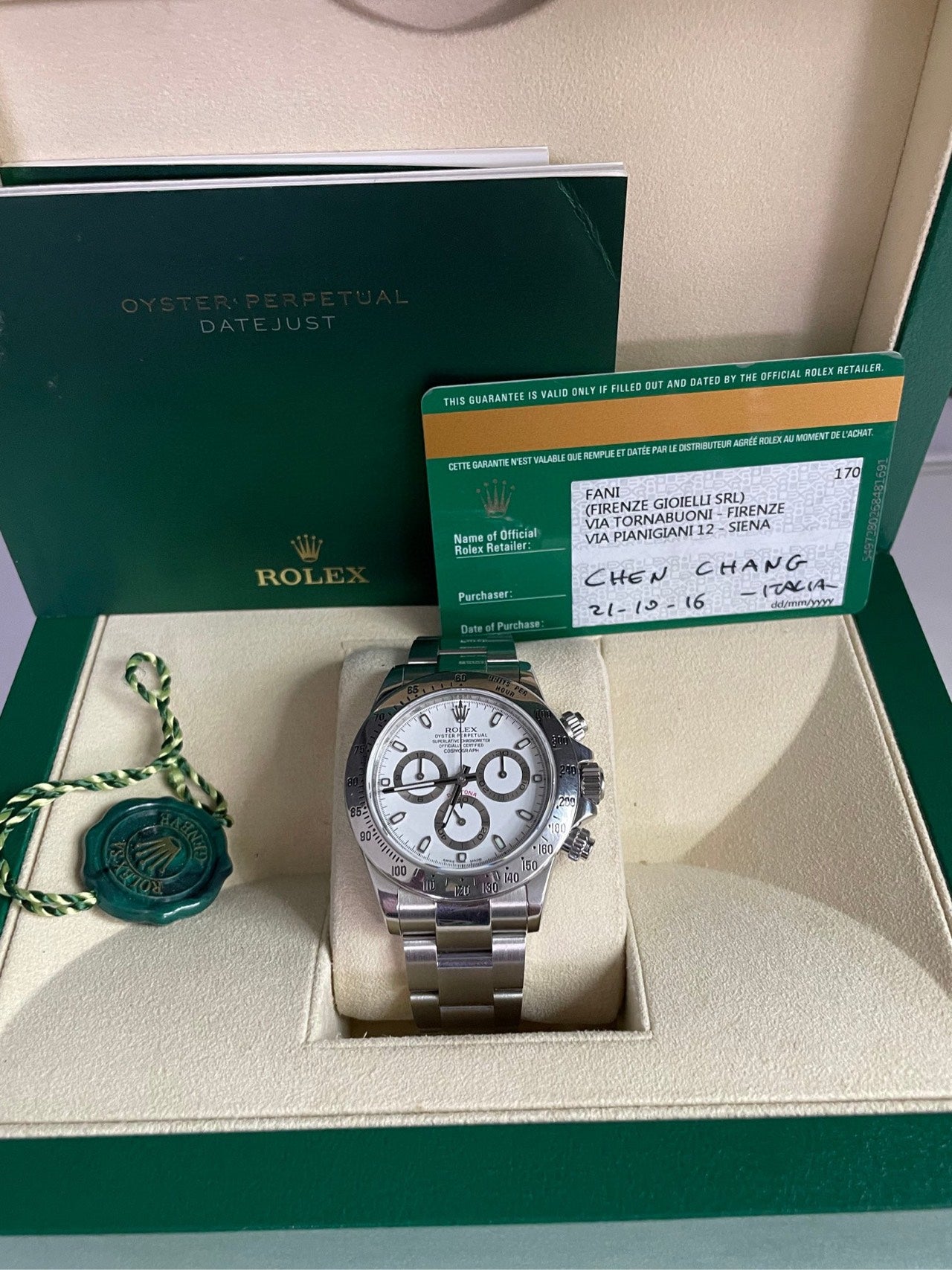 2016 Pre-owned Rolex - 116520-0016 Cosmograph Daytona Steel / White