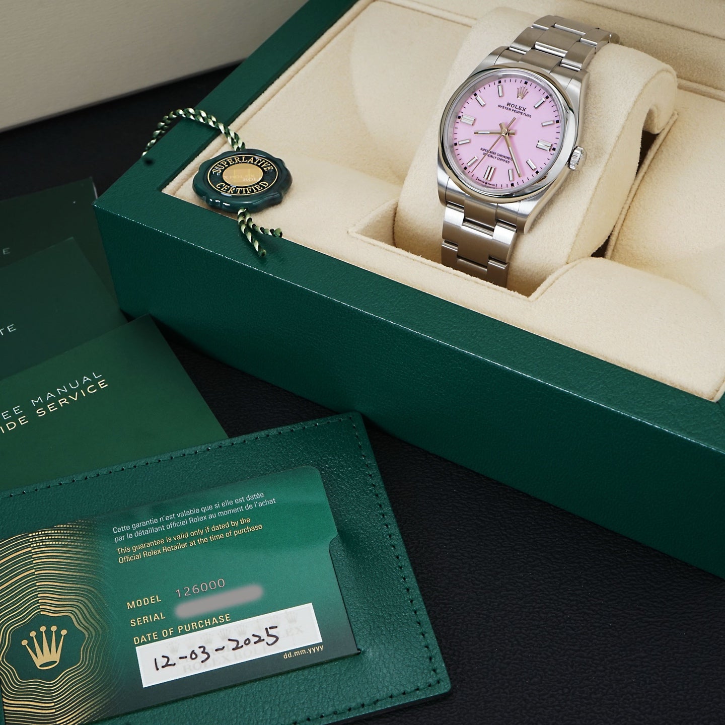 2025 Brand New Rolex - 126000-0008 Oyster Perpetual 36 Stainless Steel / Pink