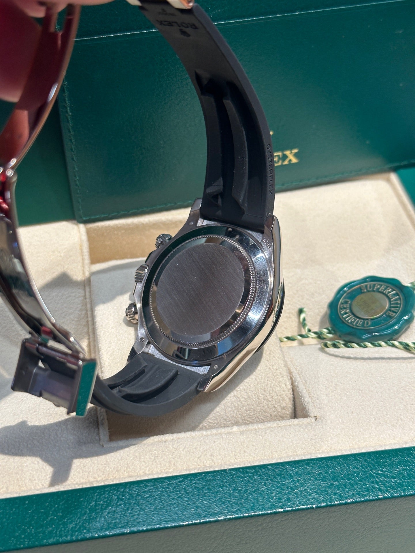 2023 Pre-owned Rolex - 116519LN-0027 Cosmograph Daytona White Gold / Cerachrom / Silver / Oysterflex