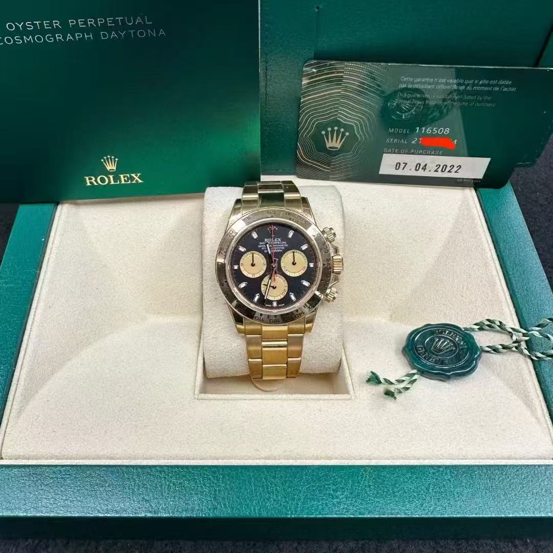 2020 Pre-owned Rolex - 116508-0009 Cosmograph Daytona Yellow Gold / Black