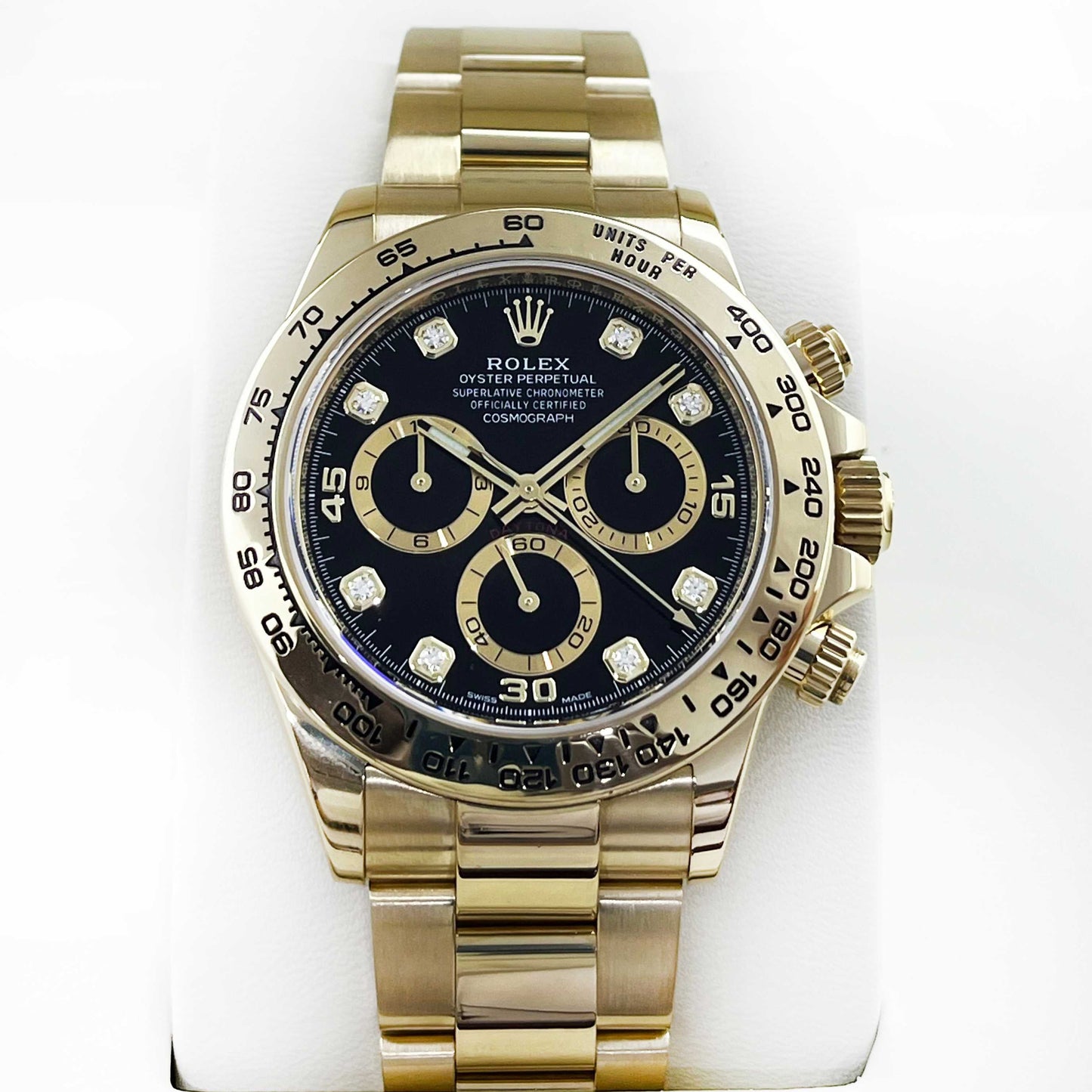2022 Pre-owned Rolex - 116508-0016 Cosmograph Daytona Yellow Gold / Black - Diamond