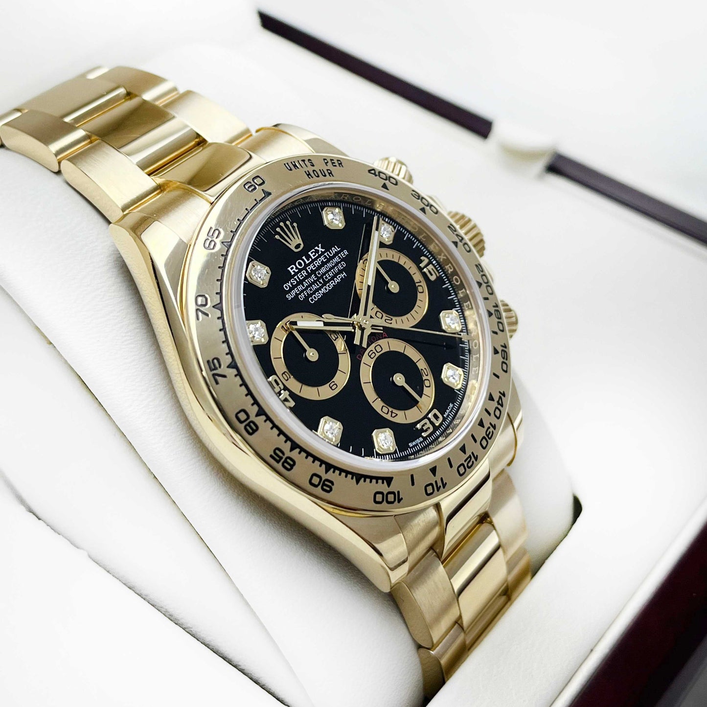 2022 Pre-owned Rolex - 116508-0016 Cosmograph Daytona Yellow Gold / Black - Diamond