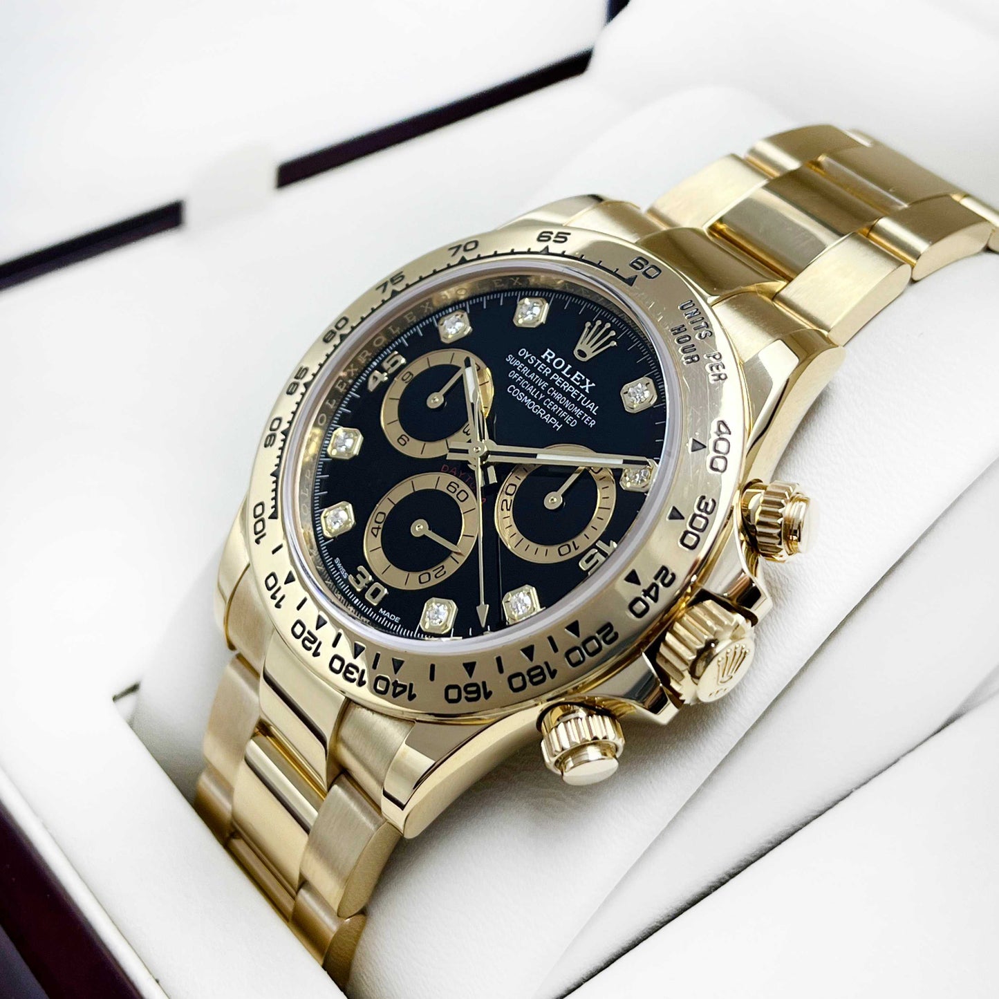 2022 Pre-owned Rolex - 116508-0016 Cosmograph Daytona Yellow Gold / Black - Diamond