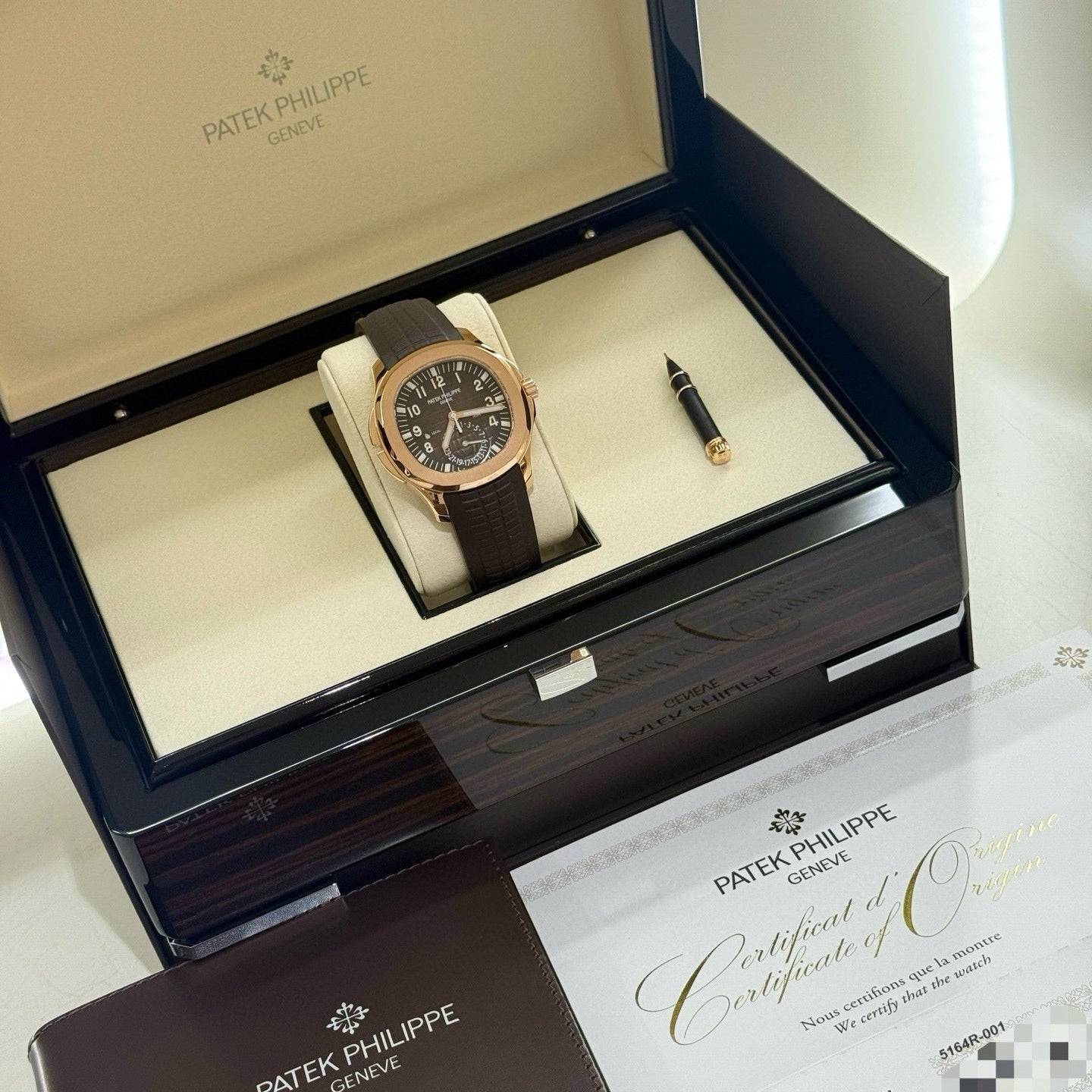 2025 Brand New Patek Philippe - 5164R-001 Aquanaut Travel Time 5164 Rose Gold / Brown