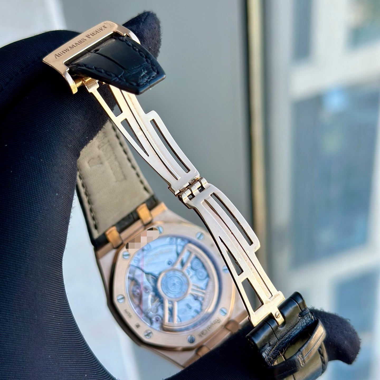 2022 Like New Audemars Piguet - 15500OR.OO.D002CR.01 Royal Oak 15500 Pink Gold / Black / Strap
