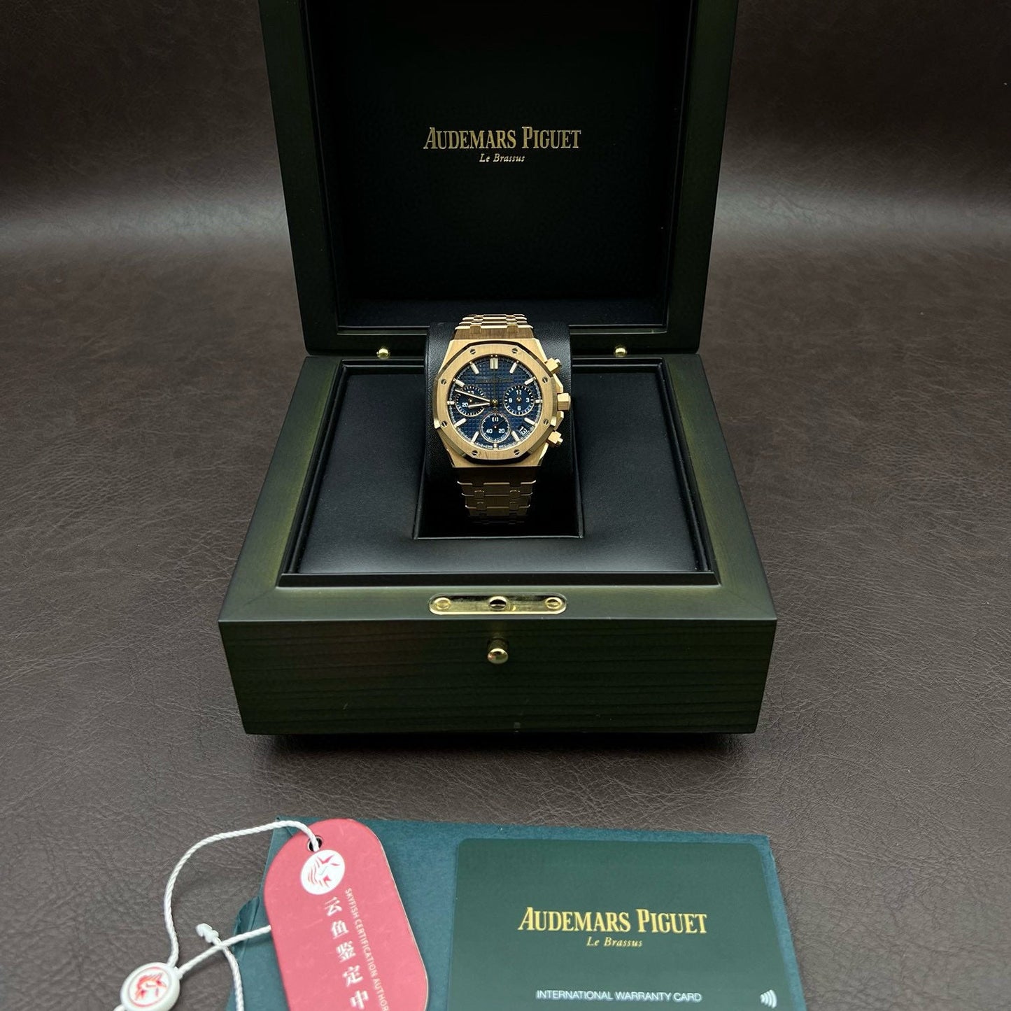 2024 Like New Audemars Piguet - 26240OR.OO.1320OR.05 Royal Oak Chronograph 41 Pink Gold / Blue