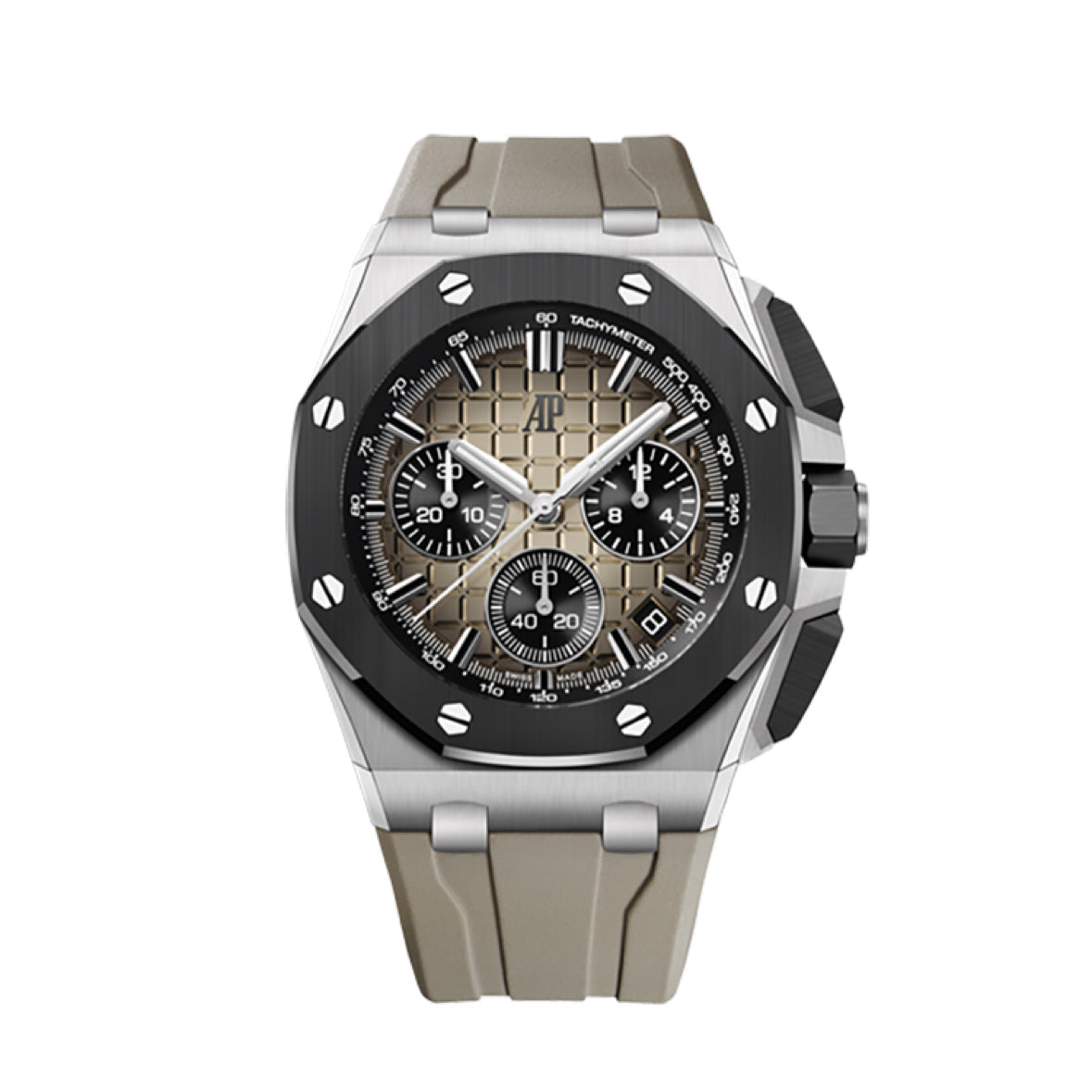 2023 Pre-owned Audemars Piguet - 26420SO.OO.A600CA.01 Royal Oak Offshore 43 Stainless Steel / Ceramic / Taupe