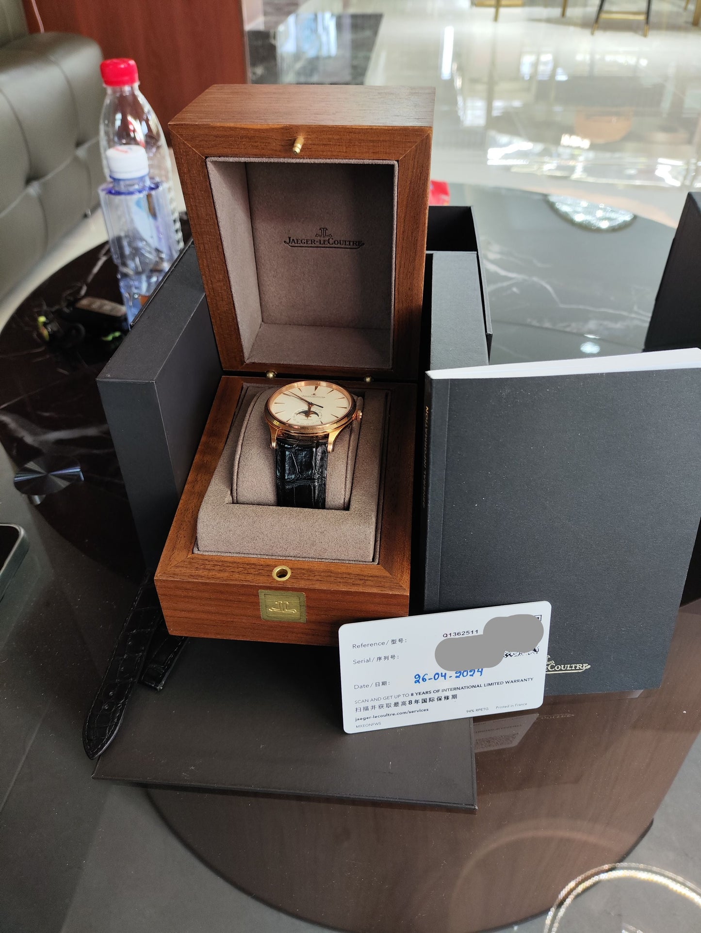 2024 Pre-owned Jaeger-LeCoultre - Q1362511 Master Ultra Thin Moon Pink Gold / Eggshell / Alligator