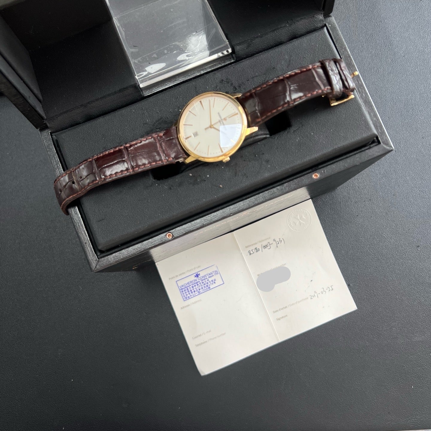 2019 Pre-owned Vacheron Constantin - 85180/000J-9231 Patrimony Contemporaine Self-Winding Yellow Gold / Silver