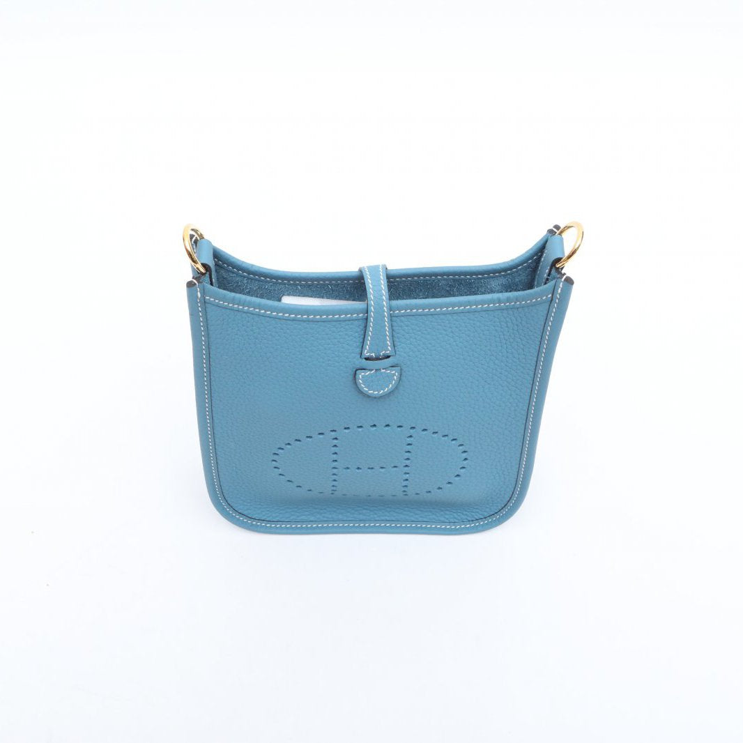 Hermès Evelyne Mini 16 D2 New Bleu Jean Taurillon Clemence Gold Hardware