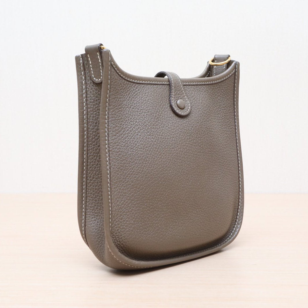 Hermès Evelyne Mini 18 Etoupe Taurillon Clemence Gold Hardware