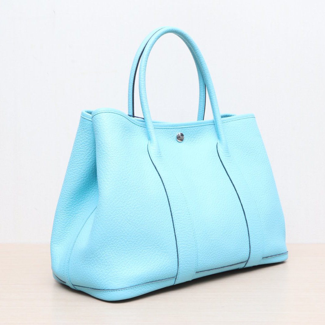 Hermès Garden Party 36 Bleu Izmir (7W) Negonda Palladium Hardware