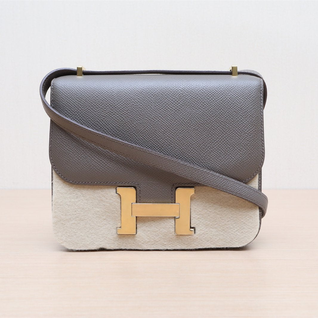 Hermès Constance 19 Etain (8F) Epsom Gold Hardware