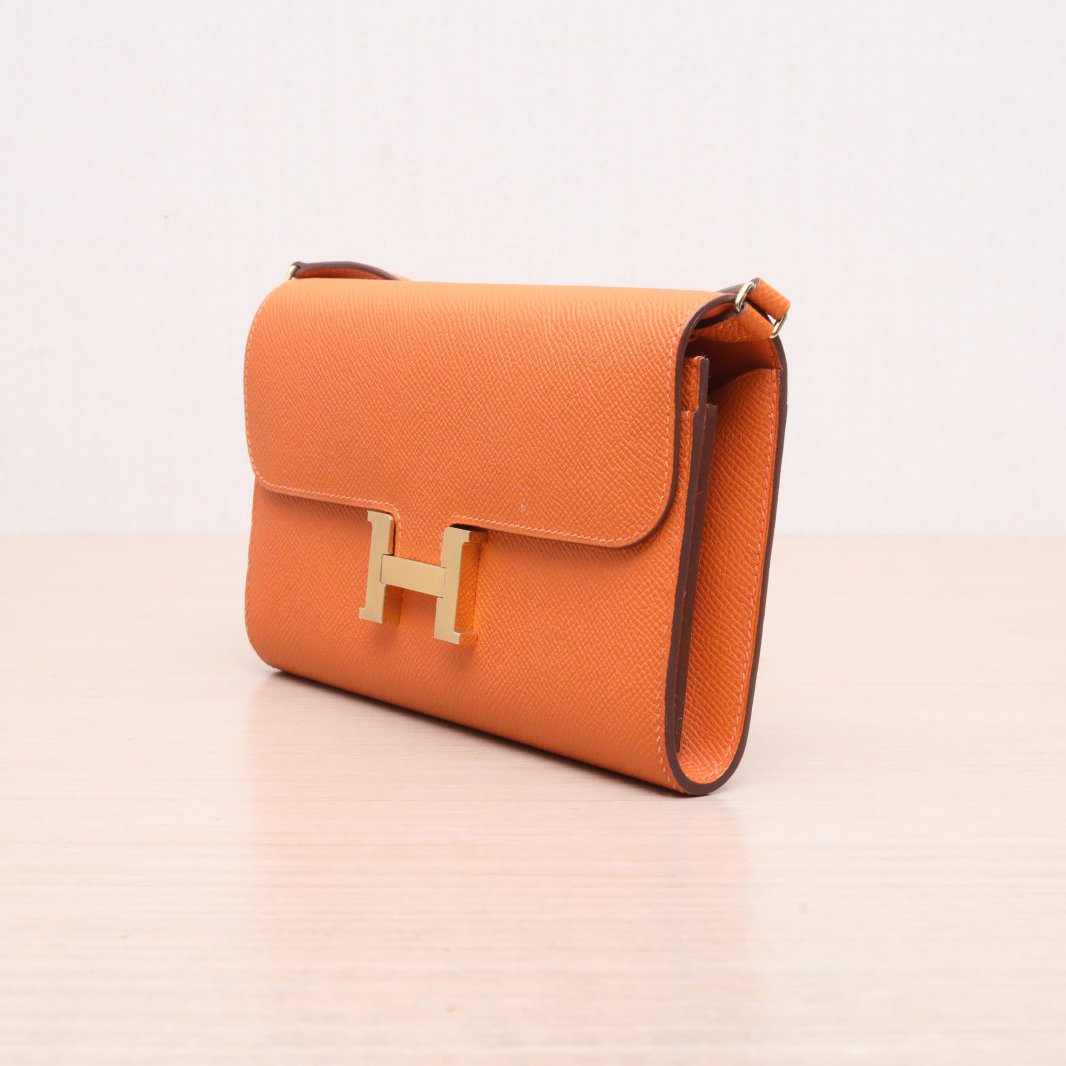 Hermès Constance Long Wallet Orange (93) Epsom Gold Hardware