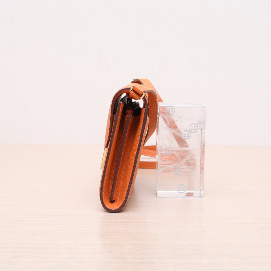 Hermès Constance Long Wallet Orange (93) Epsom Gold Hardware