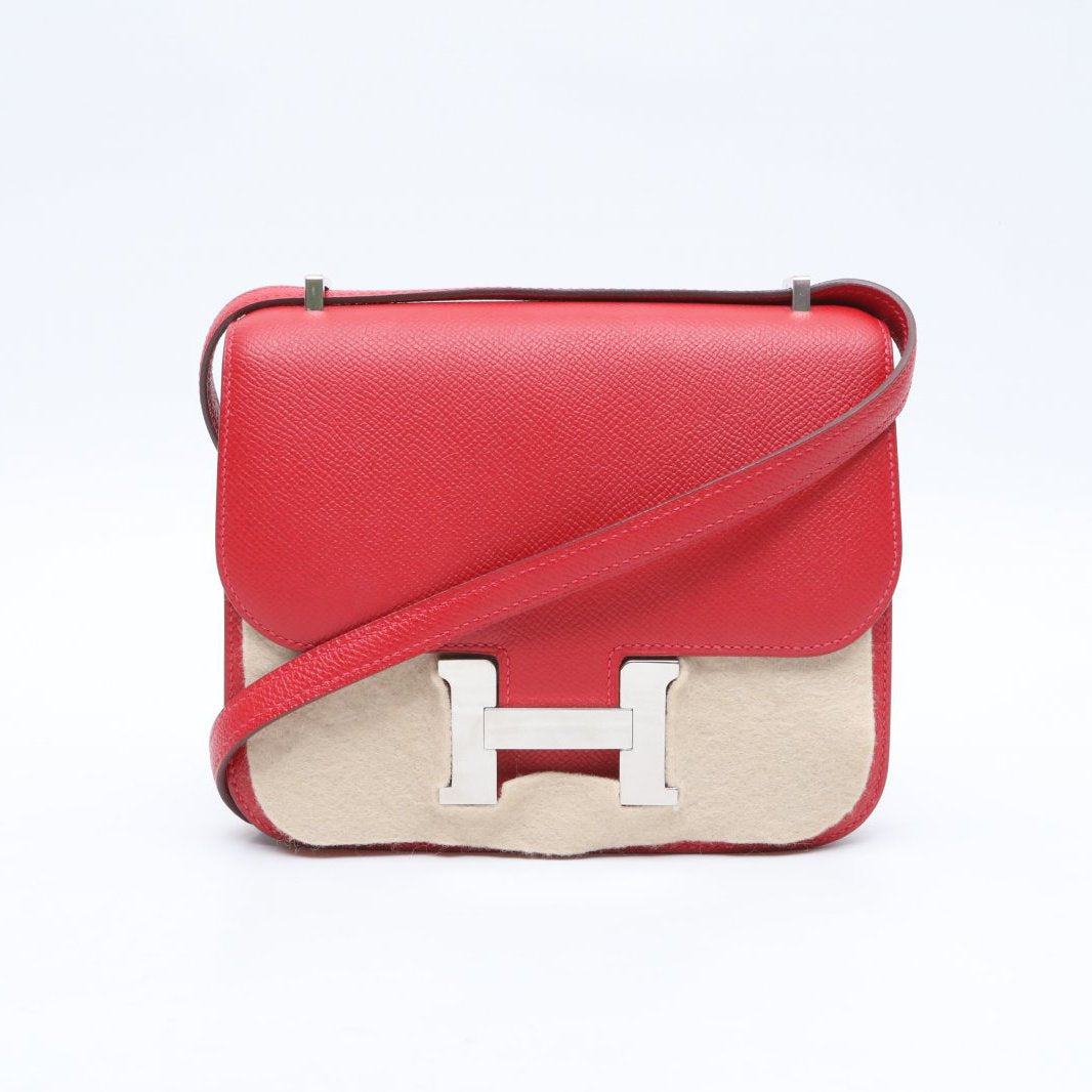 Hermès Constance 19 Rouge Casaque (Q5) Epsom Palladium Hardware