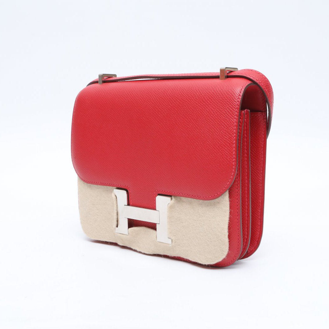 Hermès Constance 19 Rouge Casaque (Q5) Epsom Palladium Hardware