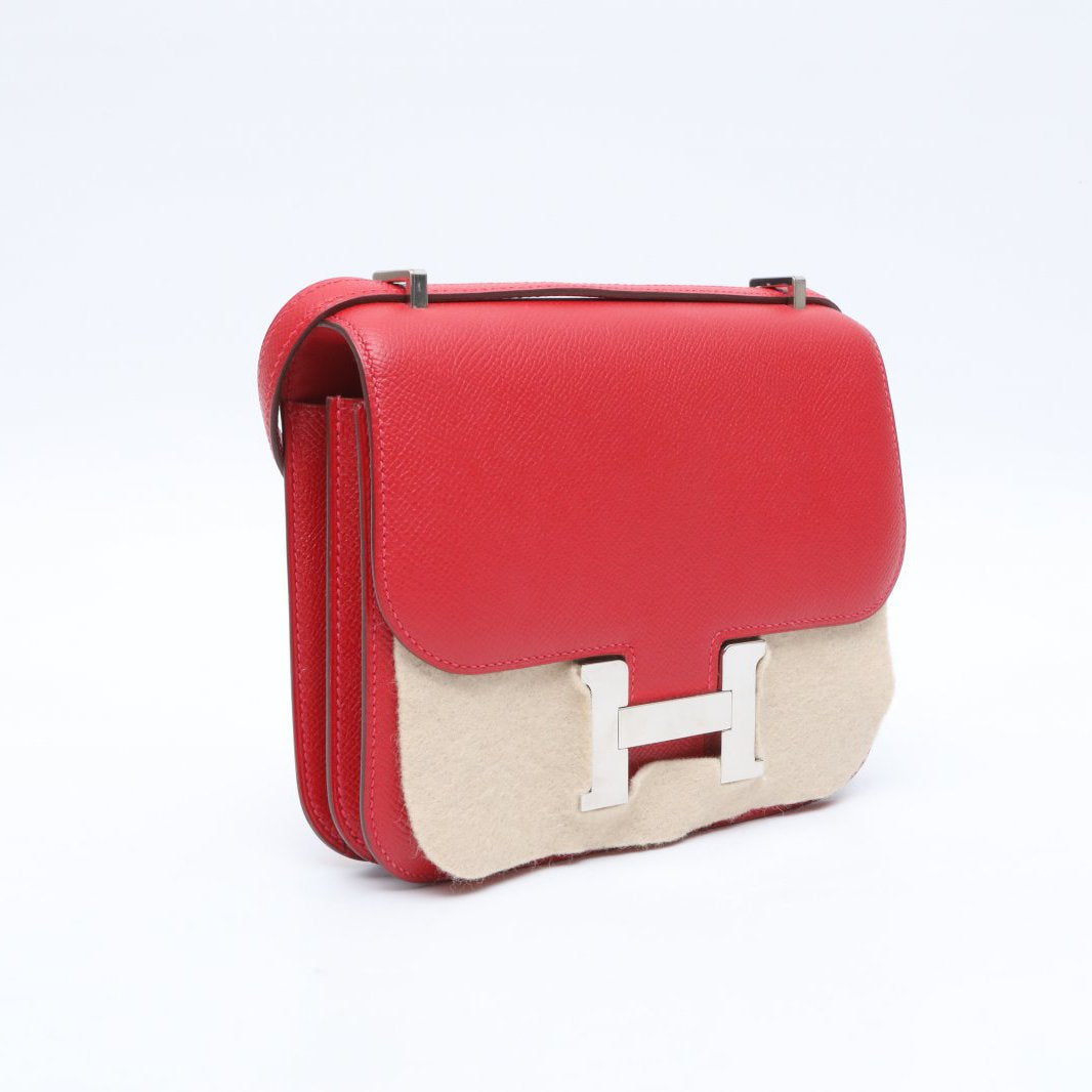 Hermès Constance 19 Rouge Casaque (Q5) Epsom Palladium Hardware