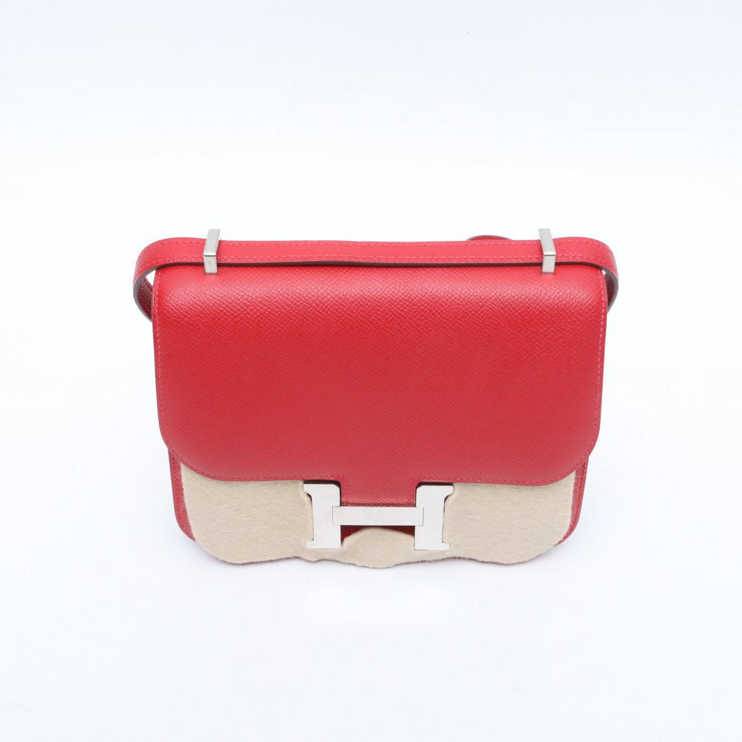 Hermès Constance 19 Rouge Casaque (Q5) Epsom Palladium Hardware