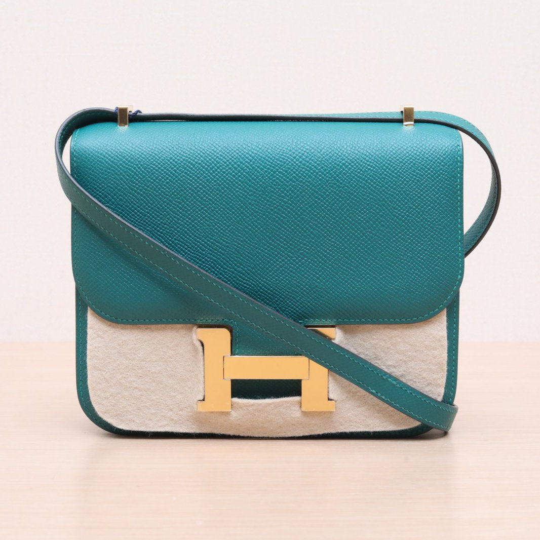 Hermès Constance 19 Malachite (Z6) Epsom Gold Hardware