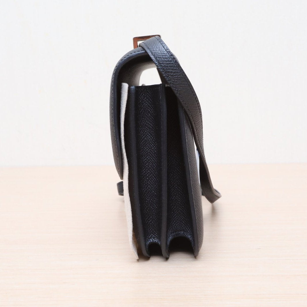 Hermès Constance 19 Noir (89) Epsom Rose Gold Hardware