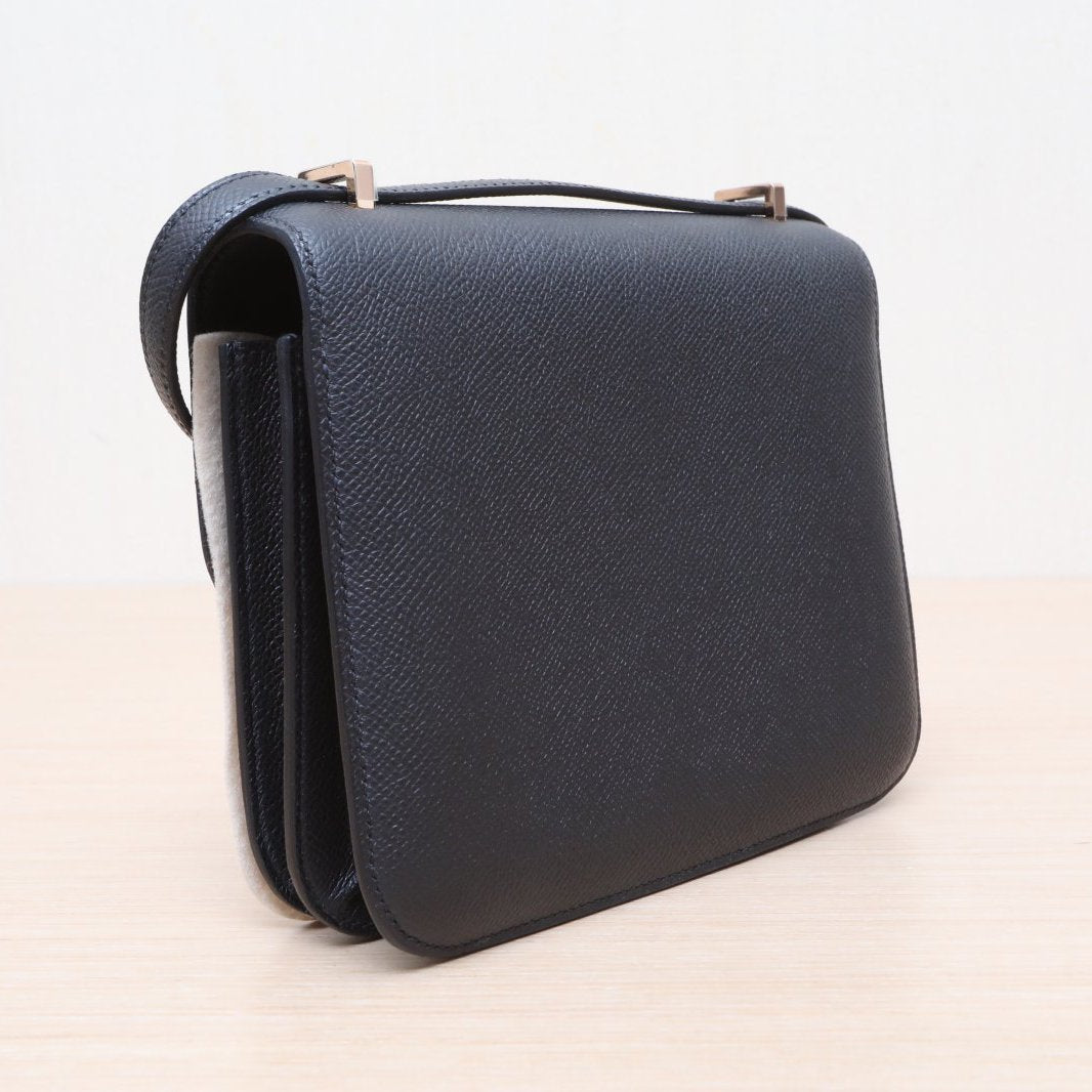 Hermès Constance 19 Noir (89) Epsom Rose Gold Hardware