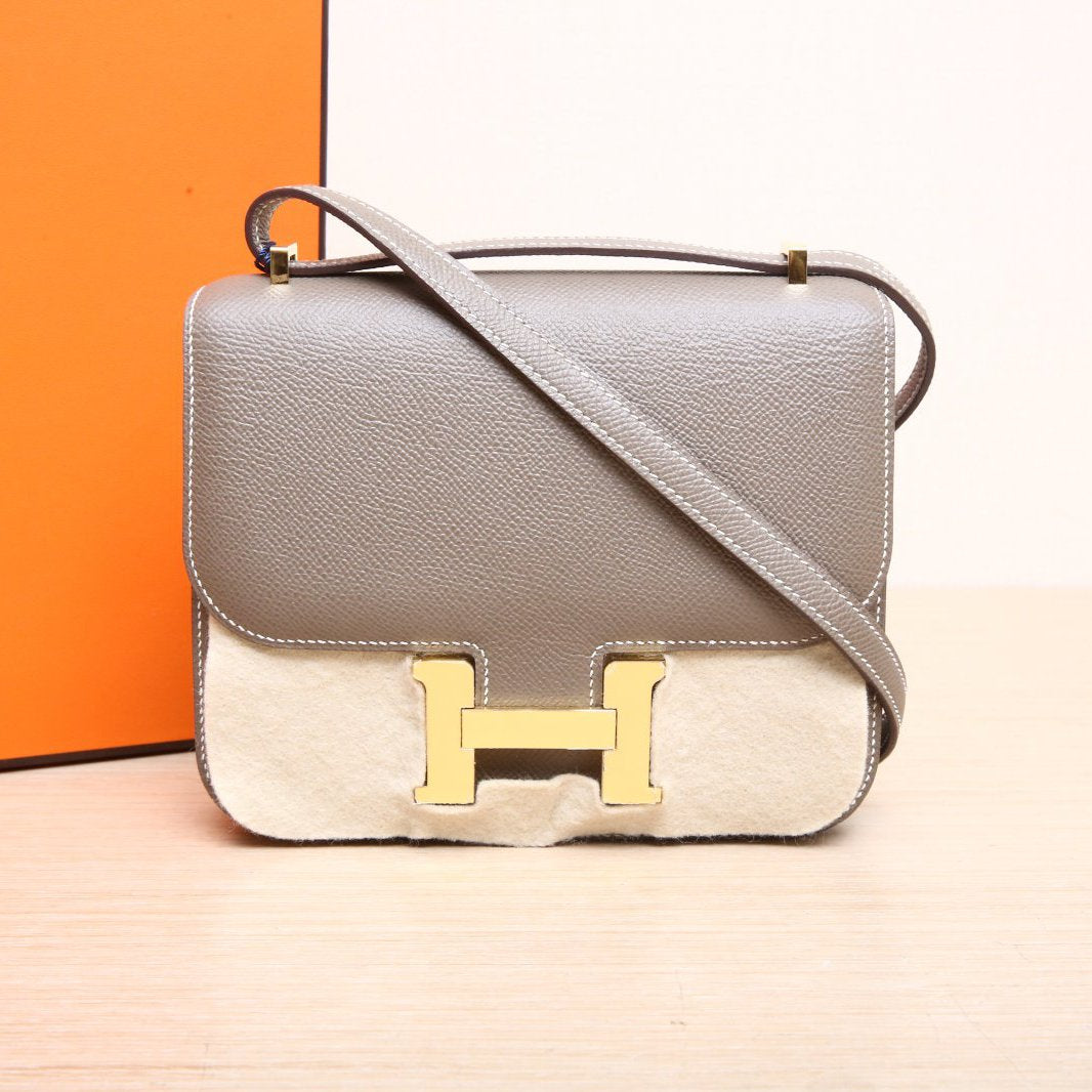 Hermès Constance 19 Etoupe (18) Epsom Leather - Gold Hardware