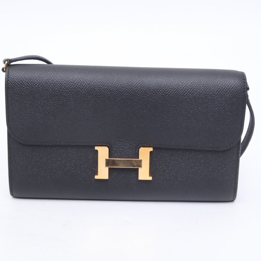 Hermès Constance Long To Go Wallet Noir (89) Epsom Gold Hardware