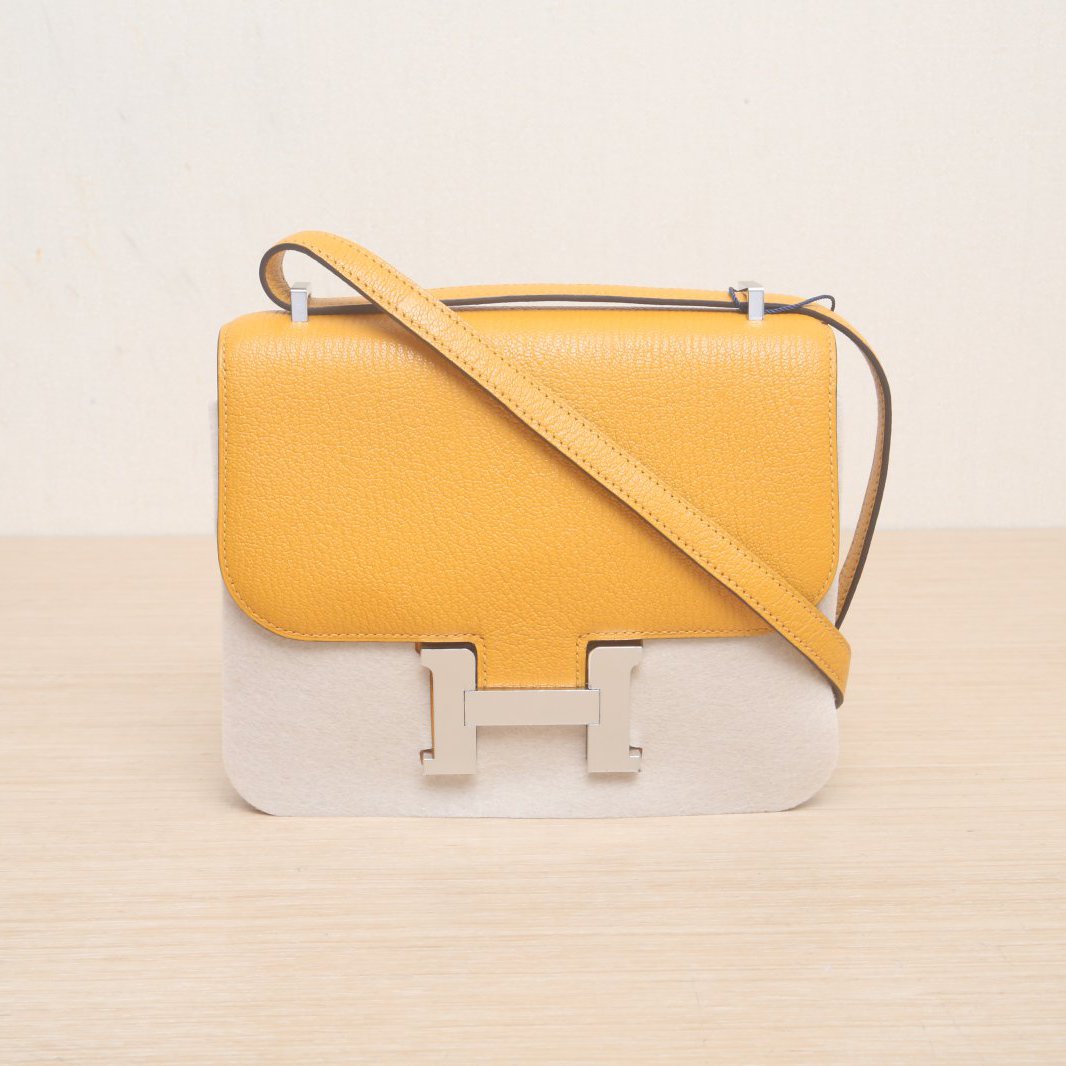 Hermès Constance 19 Moutarde (9U) Epsom Palladium Hardware