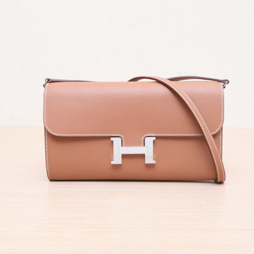 Hermès Constance Long To Go Wallet Gold (37) Evercolor Palladium Hardware