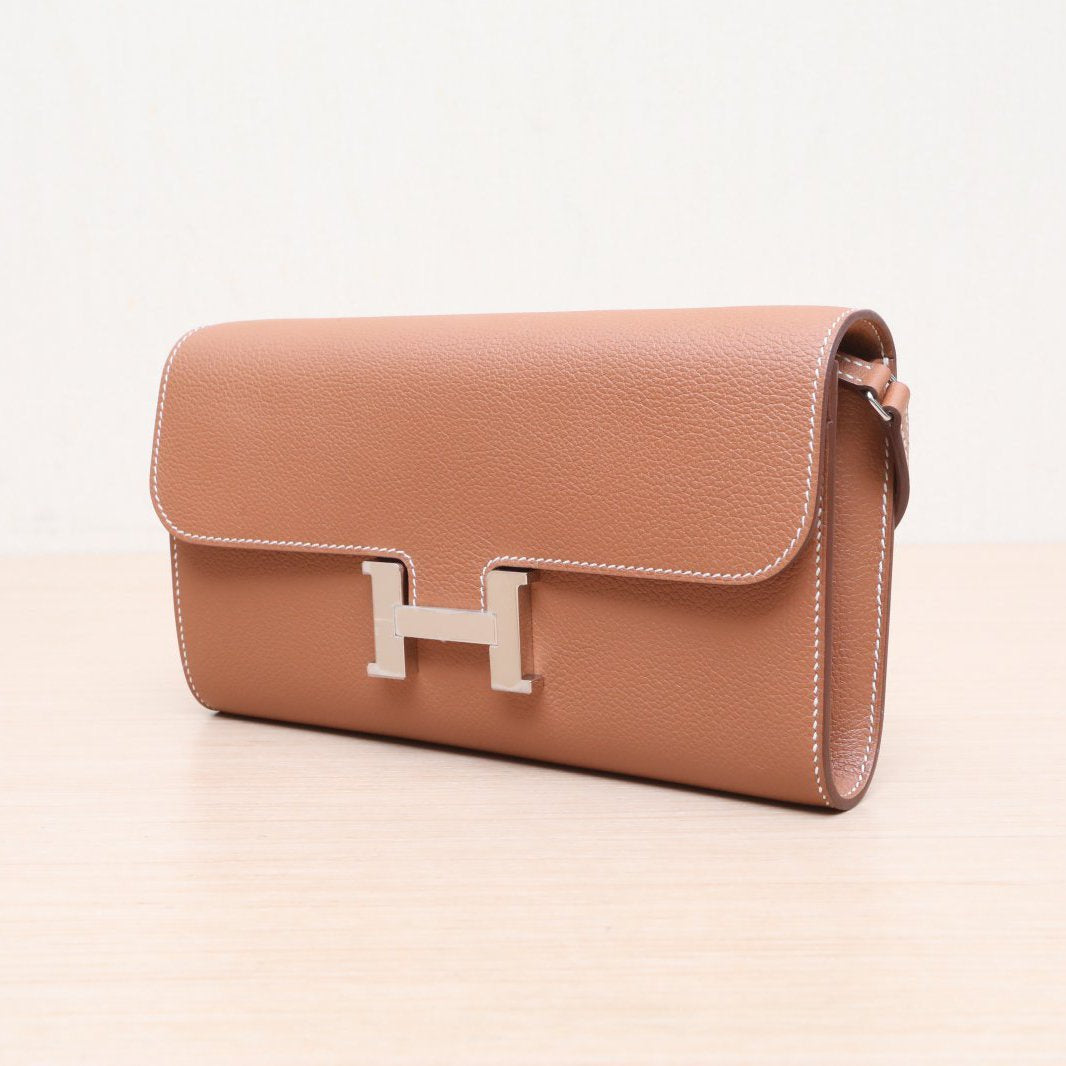 Hermès Constance Long To Go Wallet Gold (37) Evercolor Palladium Hardware