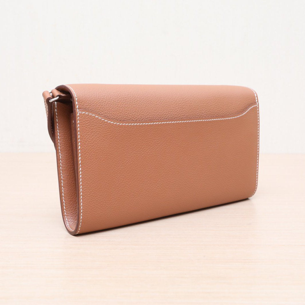 Hermès Constance Long To Go Wallet Gold (37) Evercolor Palladium Hardware