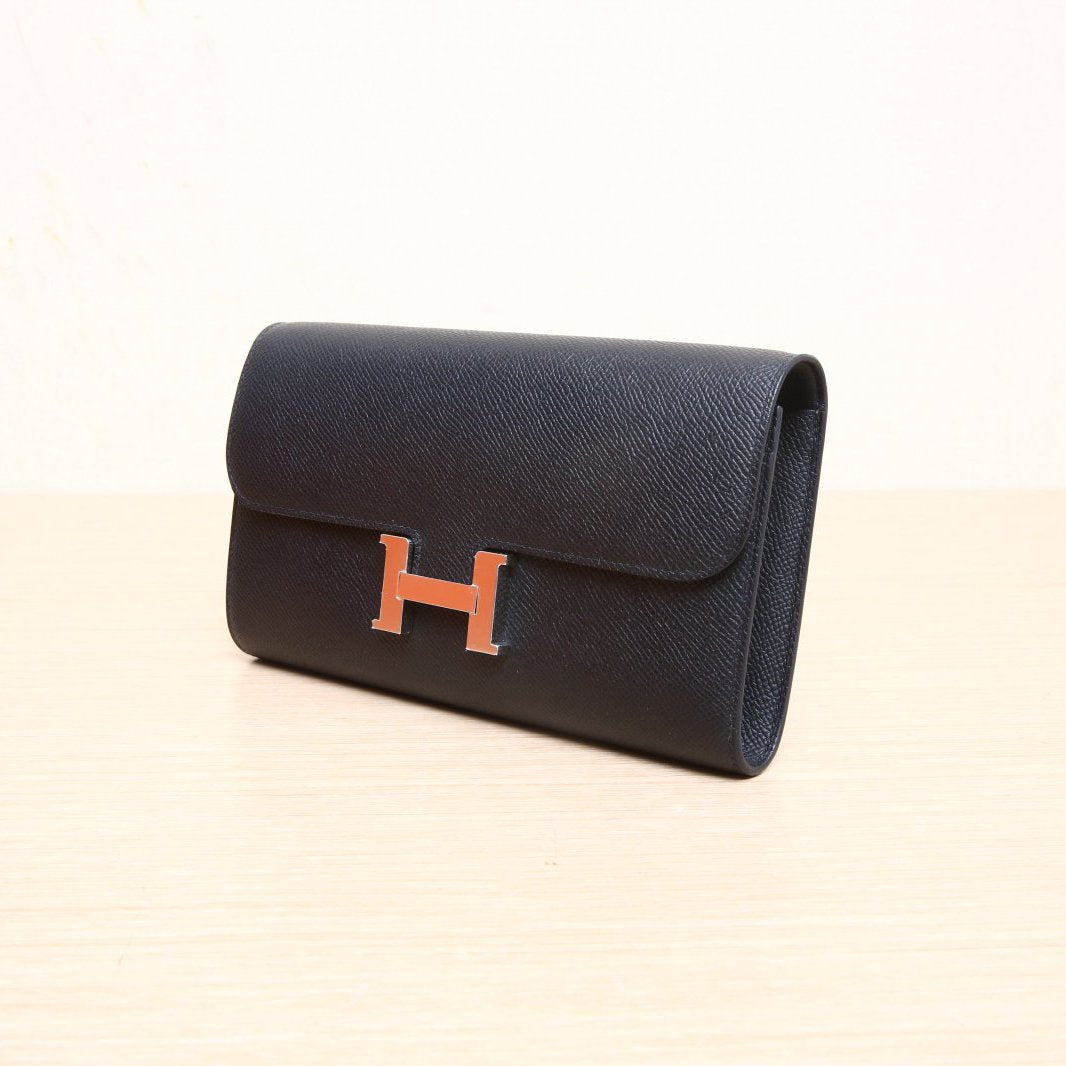 Hermès Constance Long To Go Wallet Noir (89) Epsom Palladium Hardware