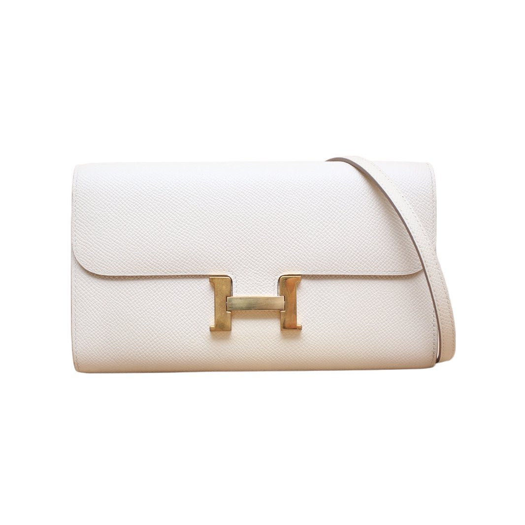 Hermès Constance Long To Go Wallet Craie (10) Epsom Gold Hardware