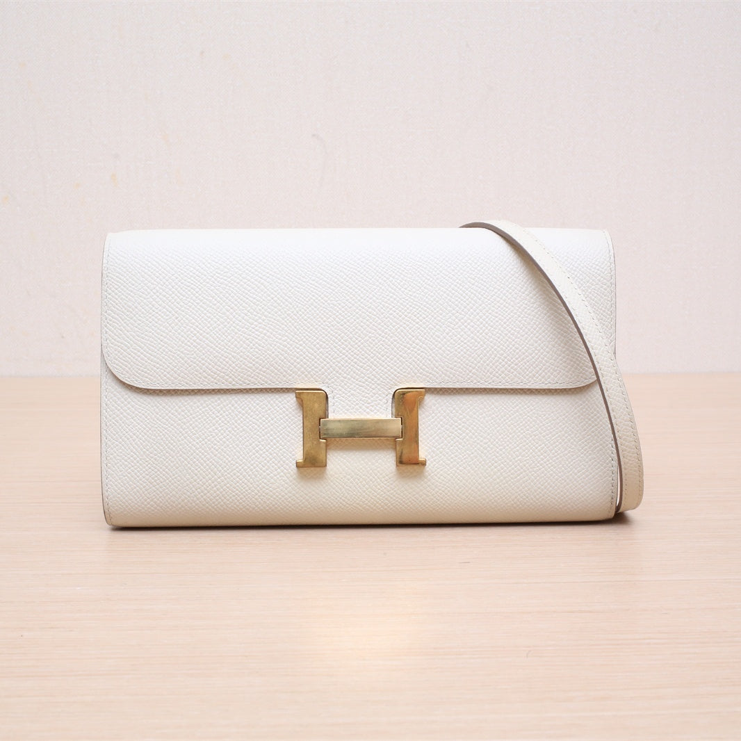 Hermès Constance Long To Go Wallet Craie (10) Epsom Gold Hardware