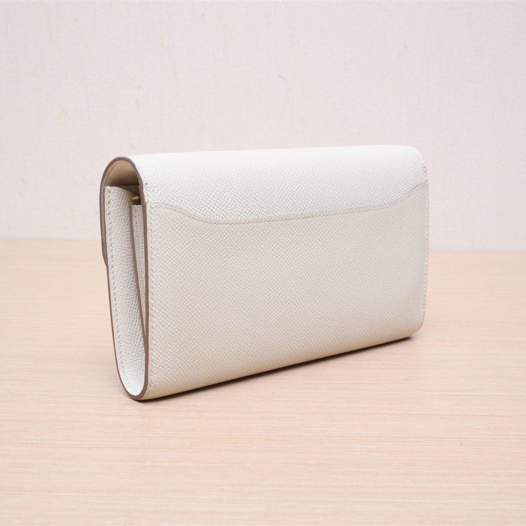 Hermès Constance Long To Go Wallet Craie (10) Epsom Gold Hardware