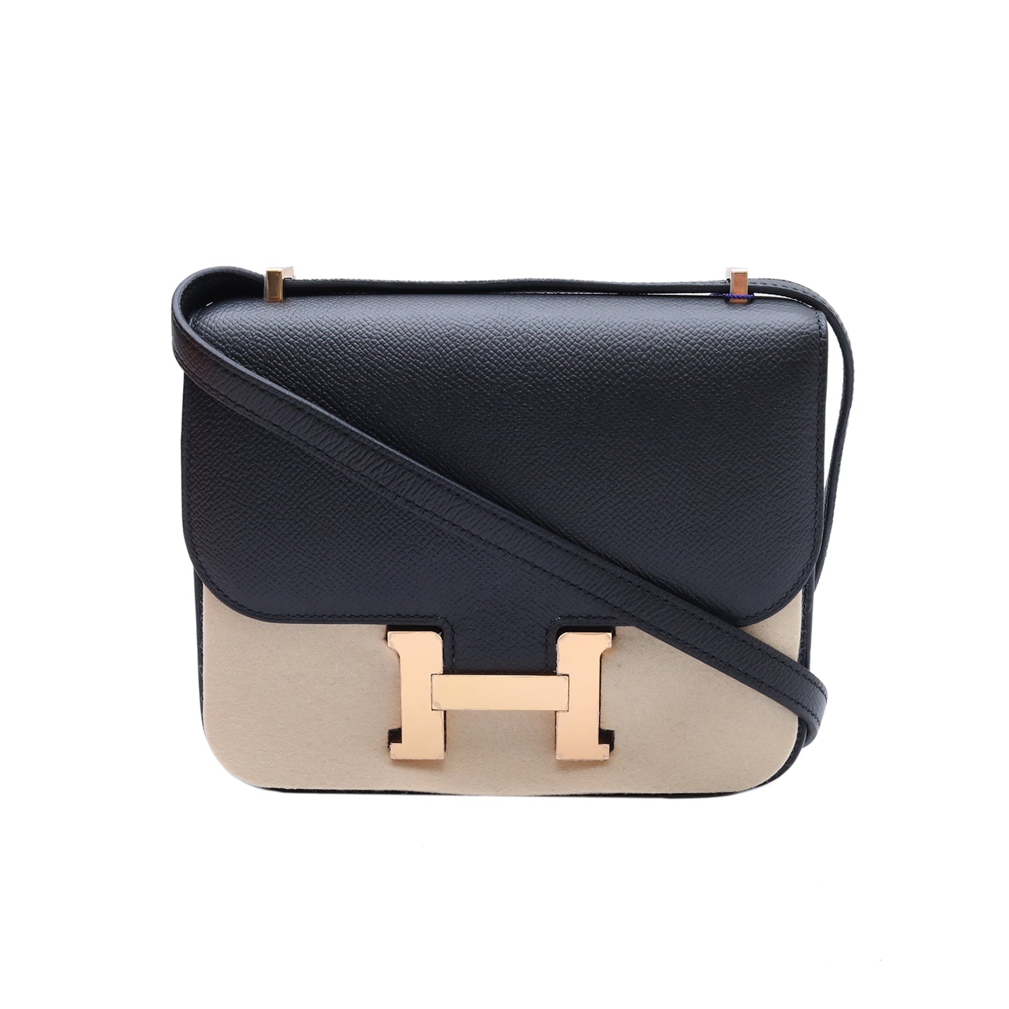 Hermès Constance 19 Noir (89) Epsom Rose Gold Hardware