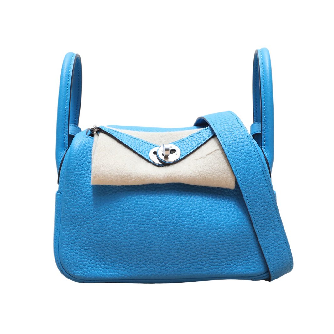 Hermès Mini Lindy Bieu Zenribar (B3) Taurillon Clemence Palladium Hardware