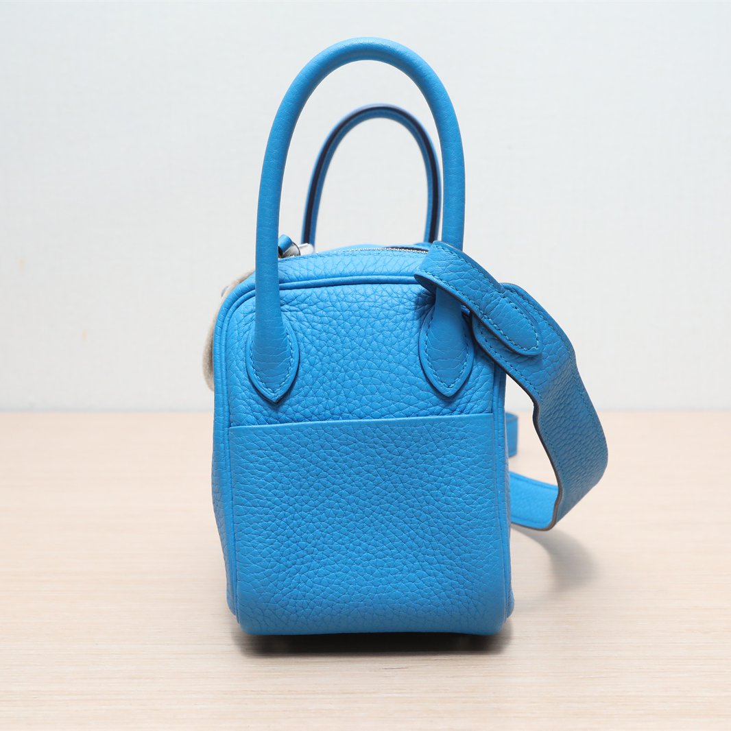 Hermès Mini Lindy Bieu Zenribar (B3) Taurillon Clemence Palladium Hardware