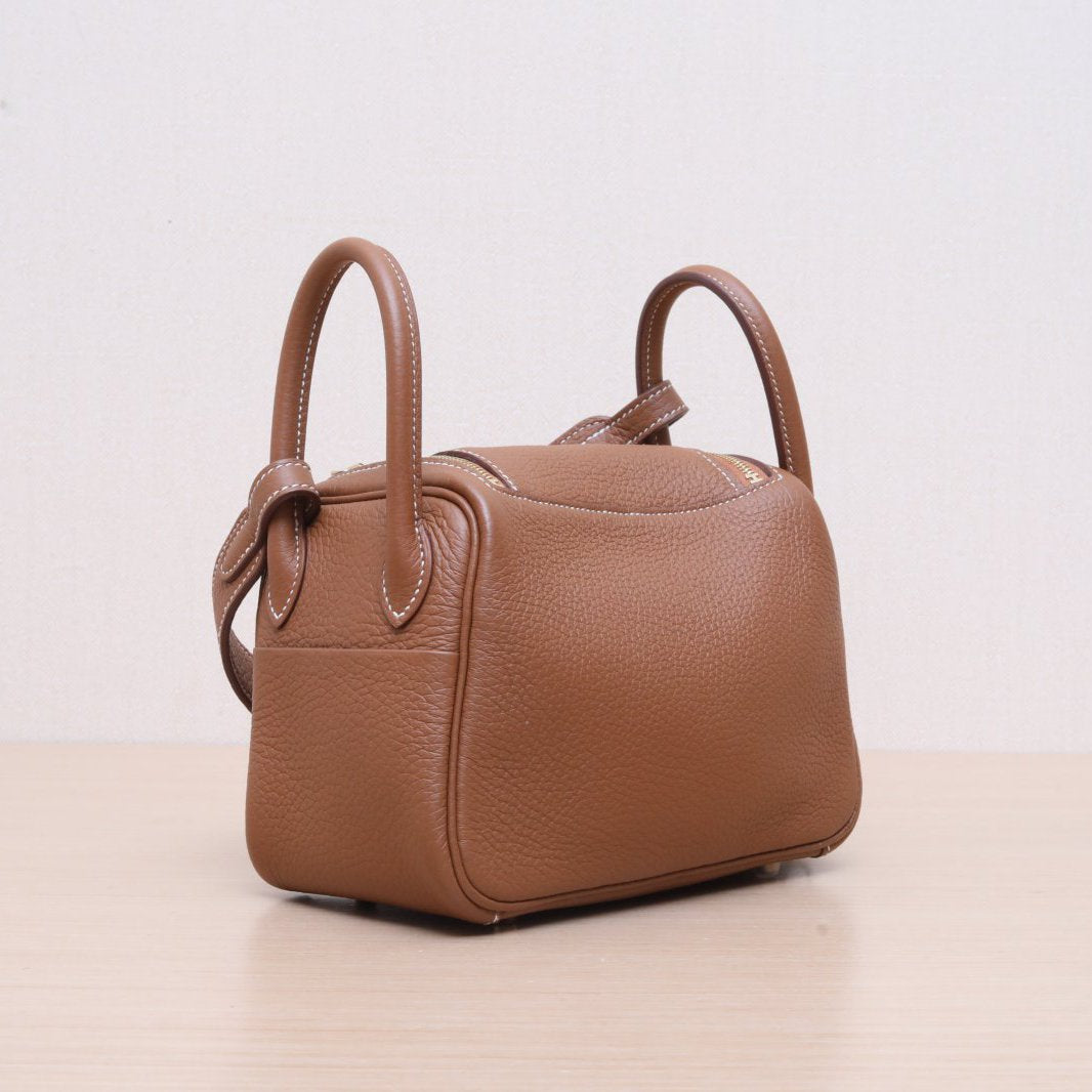 Hermès Mini Lindy Gold (37) Taurillon Clemence Gold Hardware