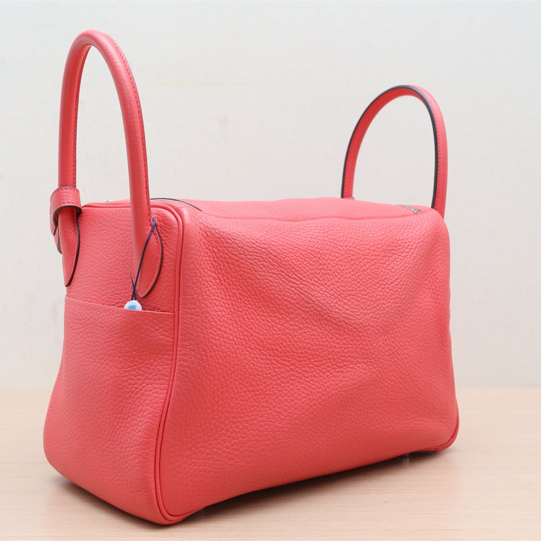 Hermès Lindy 30 Rose Jeipur (T5) Taurillon Clemence Palladium Hardware