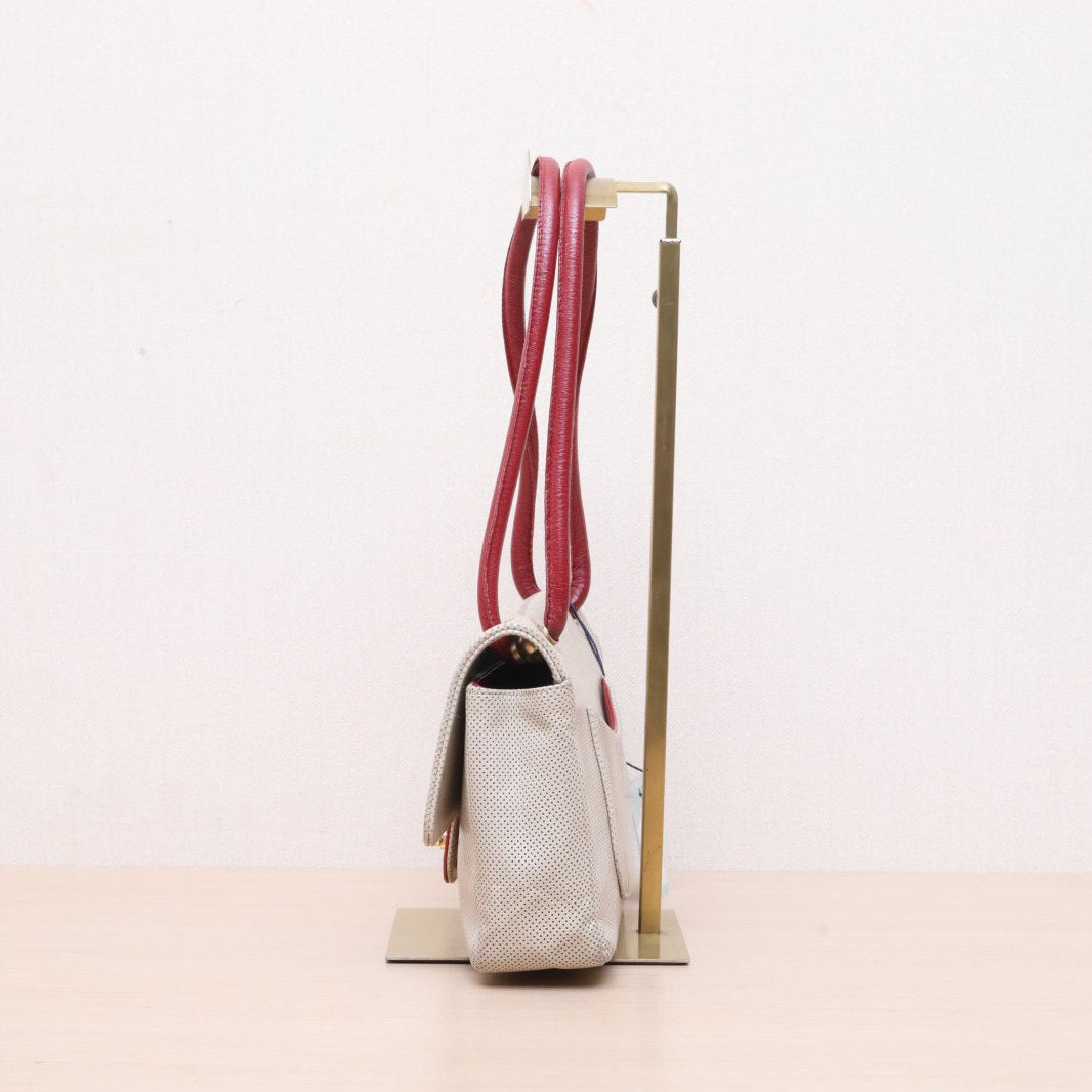 Chanel Vintage Beige Leather CC Flap Bag