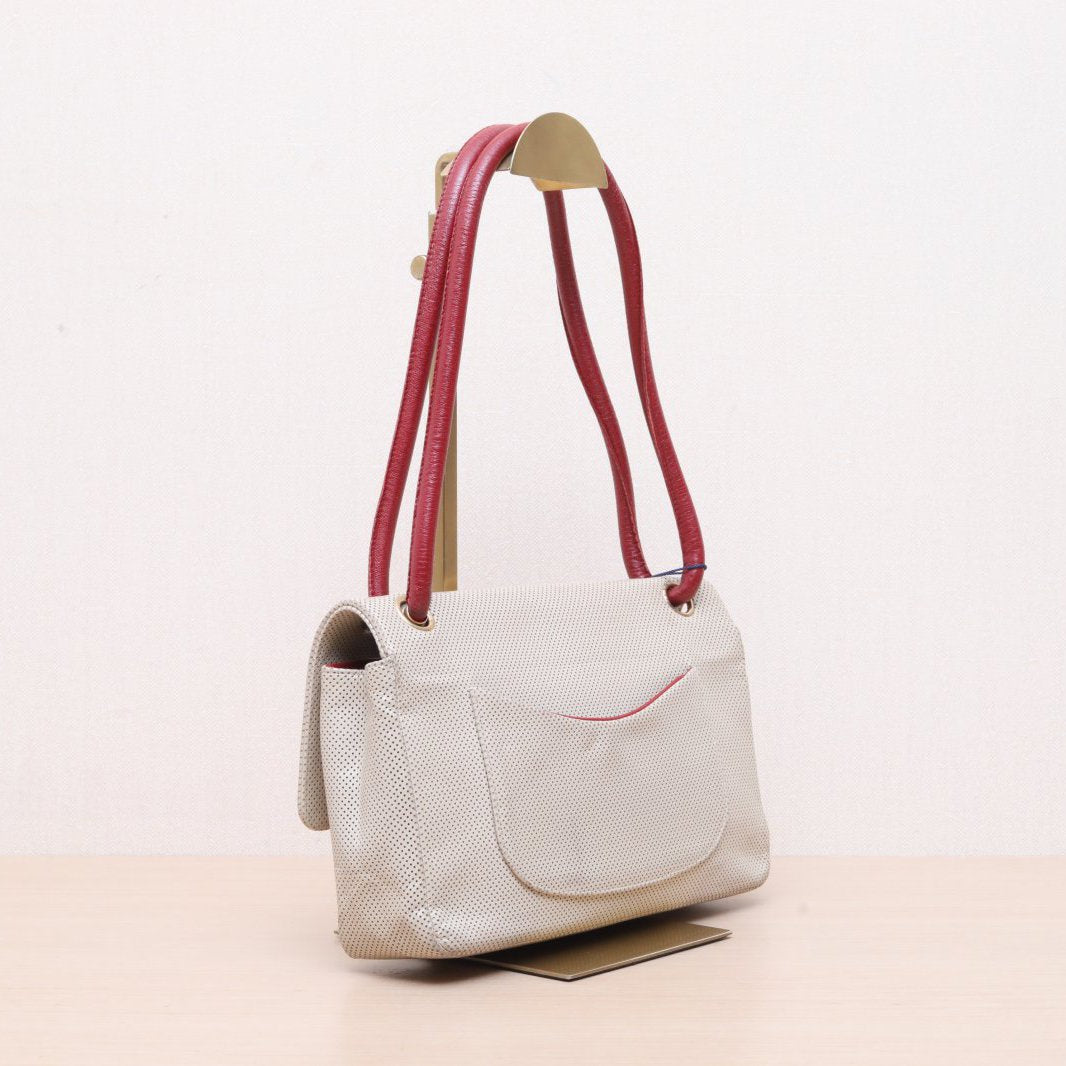 Chanel Vintage Beige Leather CC Flap Bag